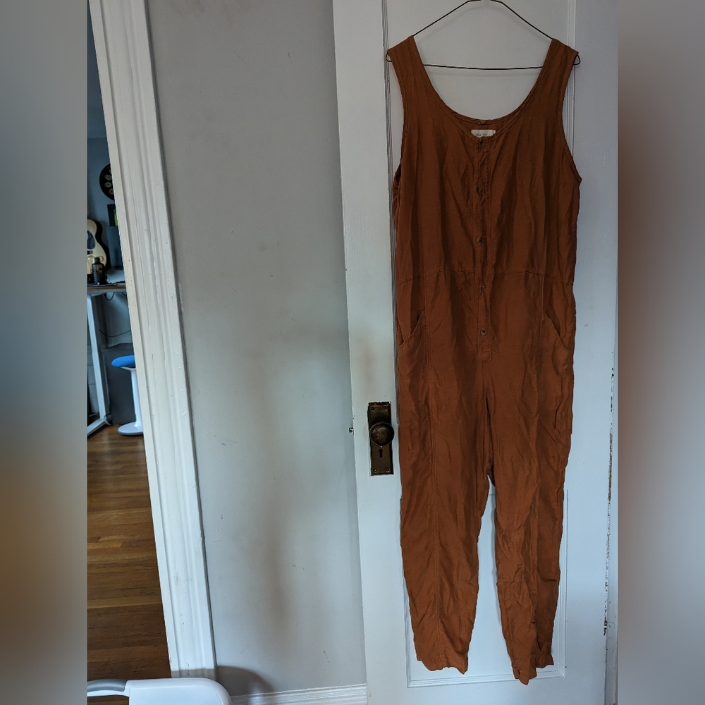 Nico Nico 100% cotton jumpsuit in rust/orange